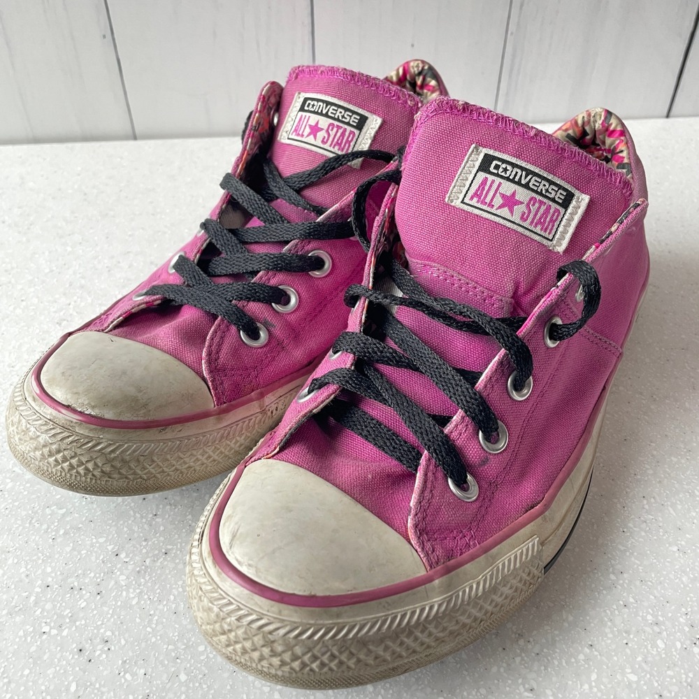 Converse All Star Low Top Pink Canvas XOXO Lining Sneakers Black Laces Y2K Twee